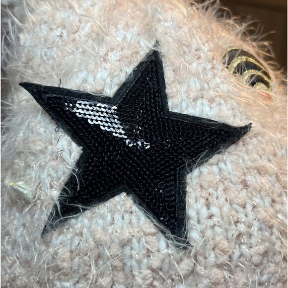 The Children's Place Pink Fuzzy Knit Beanie PomPom Hat Emoji Patches Youth XL - Picture 6 of 14